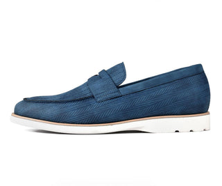 amali elias blue penny loafer casual shoes for men side