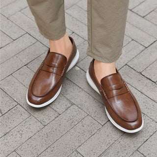 brown penny loafers