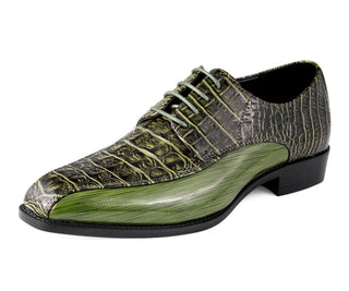 green oxford shoes