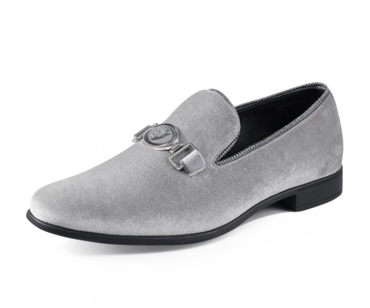 Grey Velvet Loafers | Antonio by Amali