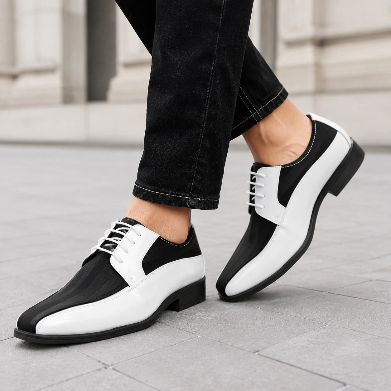 mens formal dress shoes Black and White | Derby Featured Dusty Blue Silk Dress, Casual shoes Style:EE02083DN
