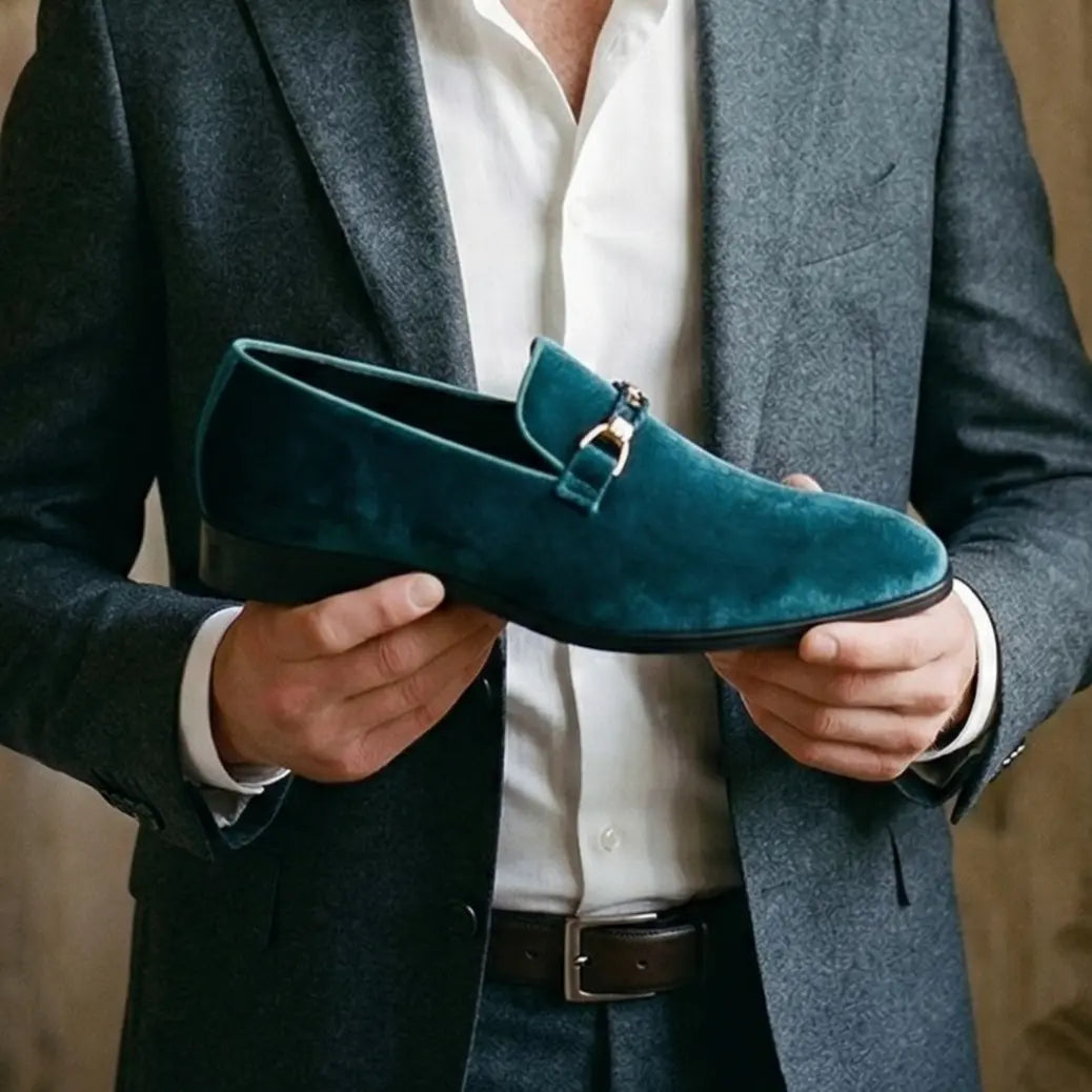 Plain Black Loafer Shoes Mens Velvet Slipper Shoes Green Velvet Loafers | Antonio By Amali Plain Black Loafer Shoes Mens Velvet Slipper Shoes Green Velvet Loafers | Antonio By Amali