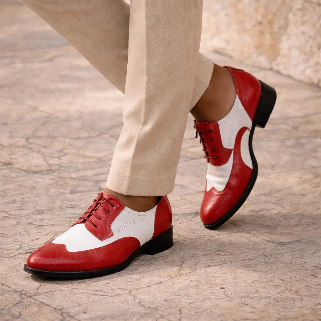 Mens Red and White Dress Shoes | Derby Elegance | Bolano Just Men's Shoes Mens Red and White Dress Shoes | Derby Elegance | Bolano Just Men's Shoes