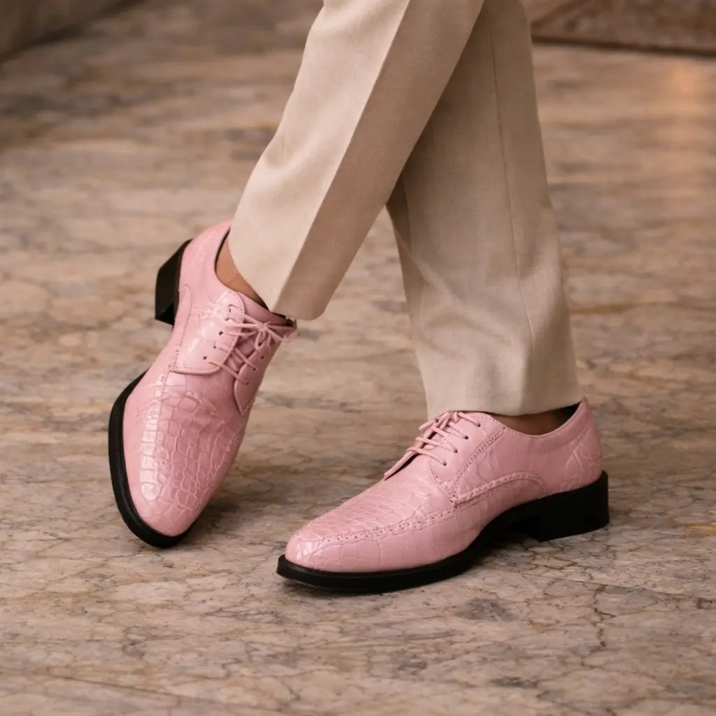 Pink Oxford Shoes | Fast Shipping | Just Mens Shoes Pink / 8 Pink Oxford Shoes | Fast Shipping | Just Mens Shoes Pink / 8