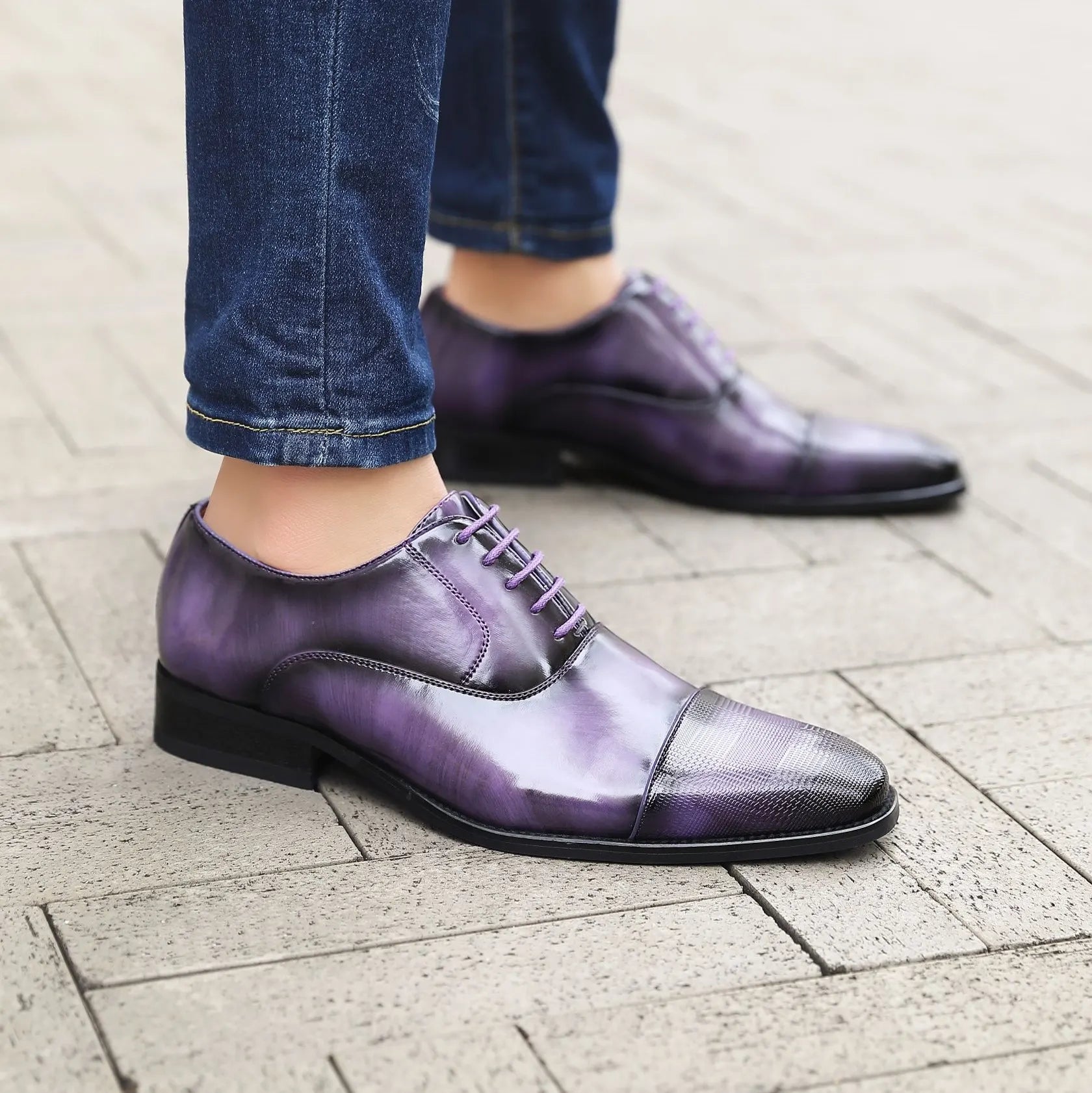 Purple Cap Toe Oxfords | Lace-Up Style | Just Men`s Shoes Purple / 10 Just Men's Shoes Purple Cap Toe Oxfords | Lace-Up Style | Just Men`s Shoes Purple / 10 Just Men's Shoes