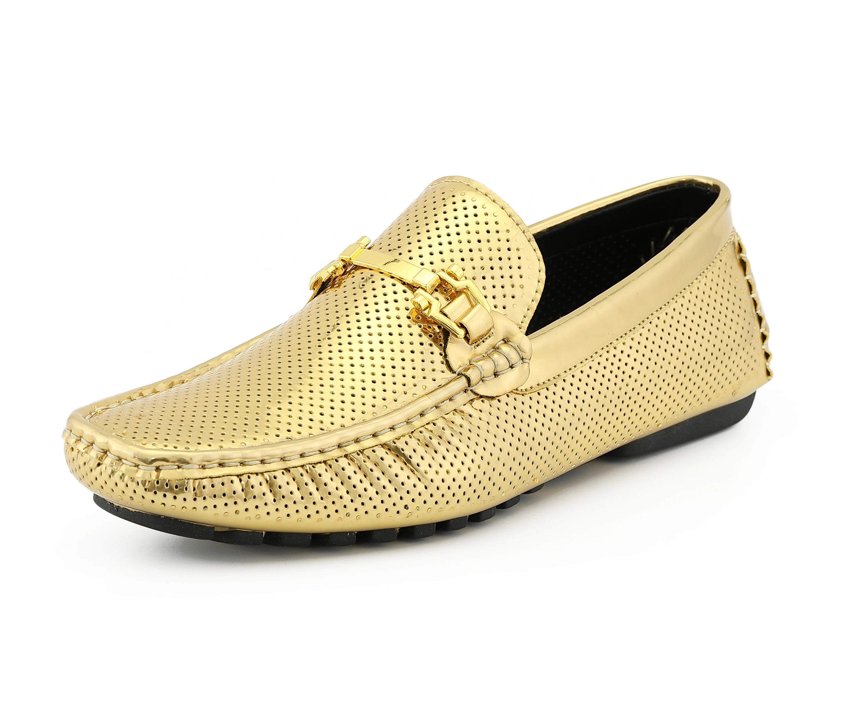 dress shoe loafers men with gold Amazon.com | ELANROMAN Men Loafers Velvet Black Leather Dress Party Prom Shoes with Gold Buckle Fashion Designer Penny Shoes US 7