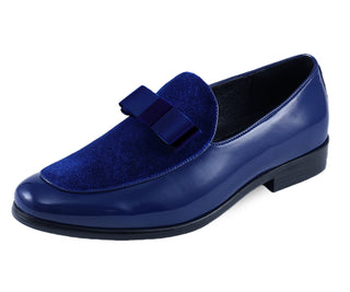 Roux Royal Blue Velvet Loafers for Men