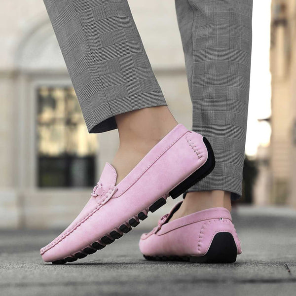 Cream And Pink Polka Dot Men's High Top Shoes