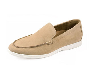 beige loafers