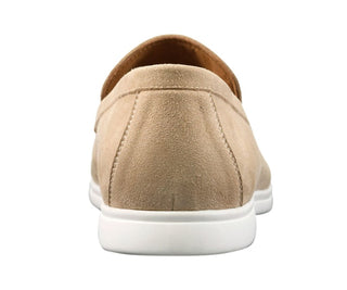 beige loafers