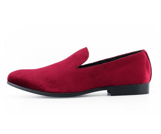 Velvet slippers for men best men's slip on dress shoes burgundy amali aries side