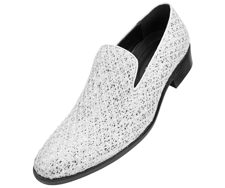 Mens Glitter Loafers | Bolano Sarlo | Just Mens Shoes White / 8.5 Mens Glitter Loafers | Bolano Sarlo | Just Mens Shoes White / 8.5