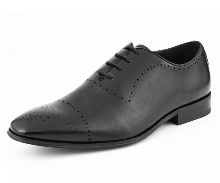 Mens Perforated Shoes | Amali Wyatt Oxford Black | Just Men’s Shoes ...