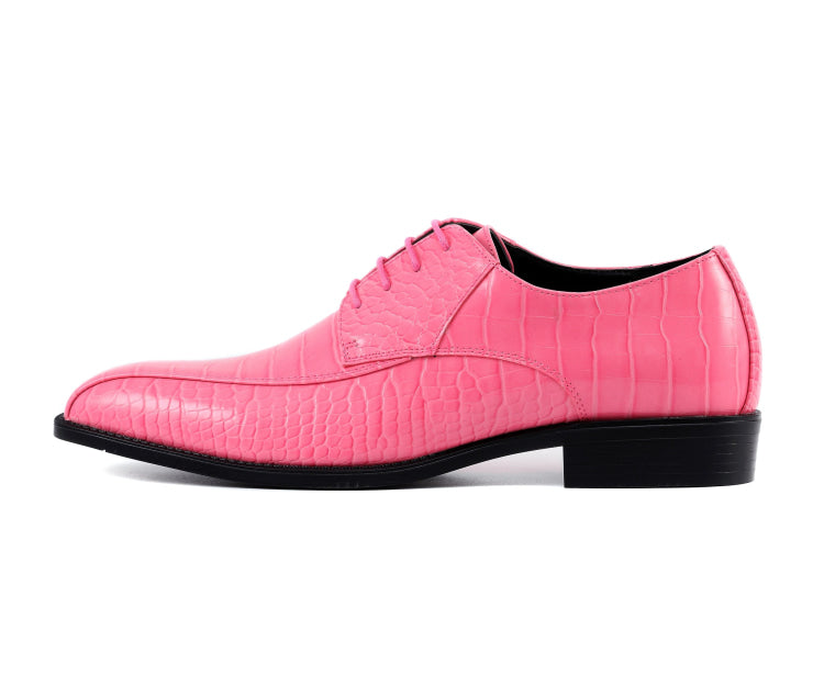Crocodile Dress Shoes | Harvey by Amali | Just Mens Shoes Hot Pink / 9 Crocodile Dress Shoes | Harvey by Amali | Just Mens Shoes Hot Pink / 9