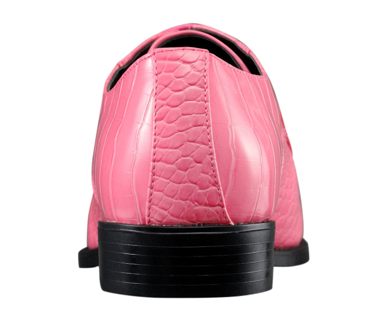 Crocodile Dress Shoes | Harvey by Amali | Just Mens Shoes Hot Pink / 9 Crocodile Dress Shoes | Harvey by Amali | Just Mens Shoes Hot Pink / 9