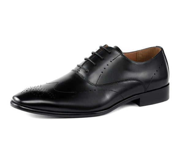 Black Wingtip Oxfords | Formal Style | Just Men`s Shoes  display picture 1
