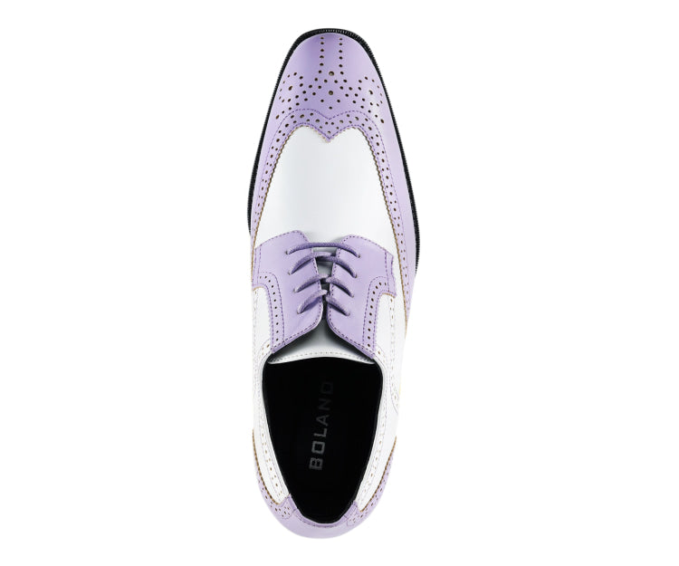 white and purple dress shoes Spectator Wingtip Oxford Shoe - Purple & White