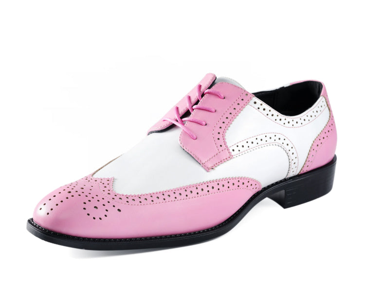 Pink and White Dress Shoes | Spectators | Just Men`s Shoes Pink / 8.5 Pink and White Dress Shoes | Spectators | Just Men`s Shoes Pink / 8.5