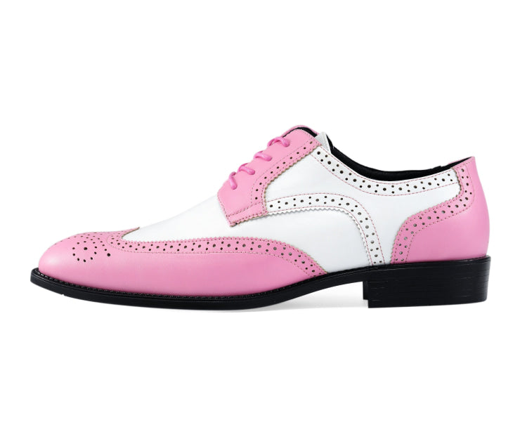 Pink and White Dress Shoes | Spectators | Just Men`s Shoes Pink / 8.5 Pink and White Dress Shoes | Spectators | Just Men`s Shoes Pink / 8.5