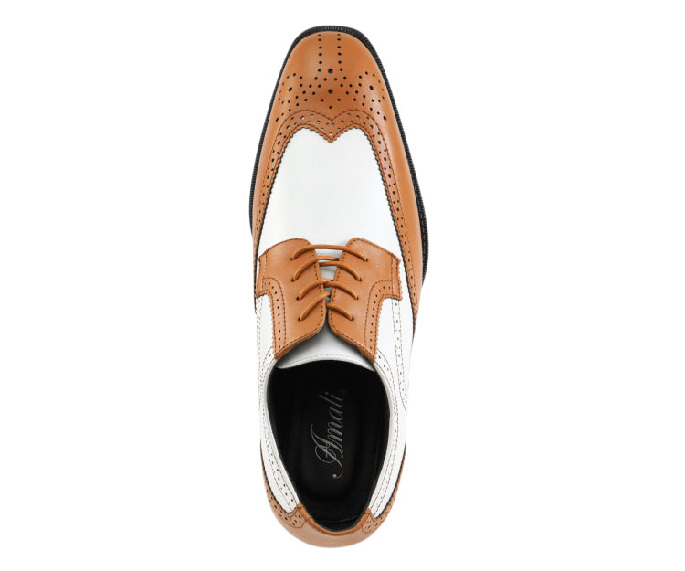 Cognac Dress Shoes | Spectator Style | Just Men`s Shoes Cognac / 7.5 Cognac Dress Shoes | Spectator Style | Just Men`s Shoes Cognac / 7.5