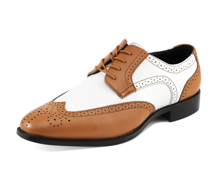 Cognac Dress Shoes | Spectator Style | Just Men`s Shoes Cognac / 7.5 Cognac Dress Shoes | Spectator Style | Just Men`s Shoes Cognac / 7.5
