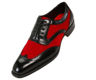 Brighton Two-Tone Wingtip Oxfords Dress Shoes Oxfords Black/red / 10