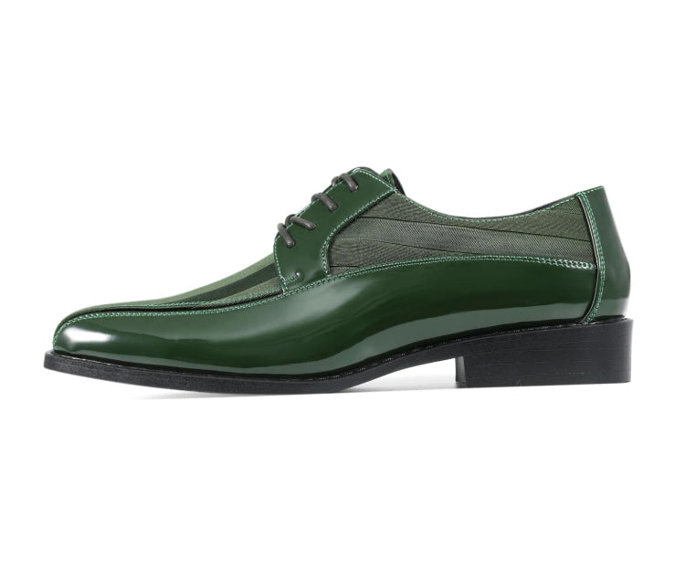 Hunter Green Dress Shoes | Patent Derby | Just Men`s Shoes Hunter Green / 12 Hunter Green Dress Shoes | Patent Derby | Just Men`s Shoes Hunter Green / 12
