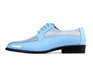 Sky Blue Dress Shoes | Patent Derby | Just Men`s Shoes Sky Blue / 10 Sky Blue Dress Shoes | Patent Derby | Just Men`s Shoes Sky Blue / 10