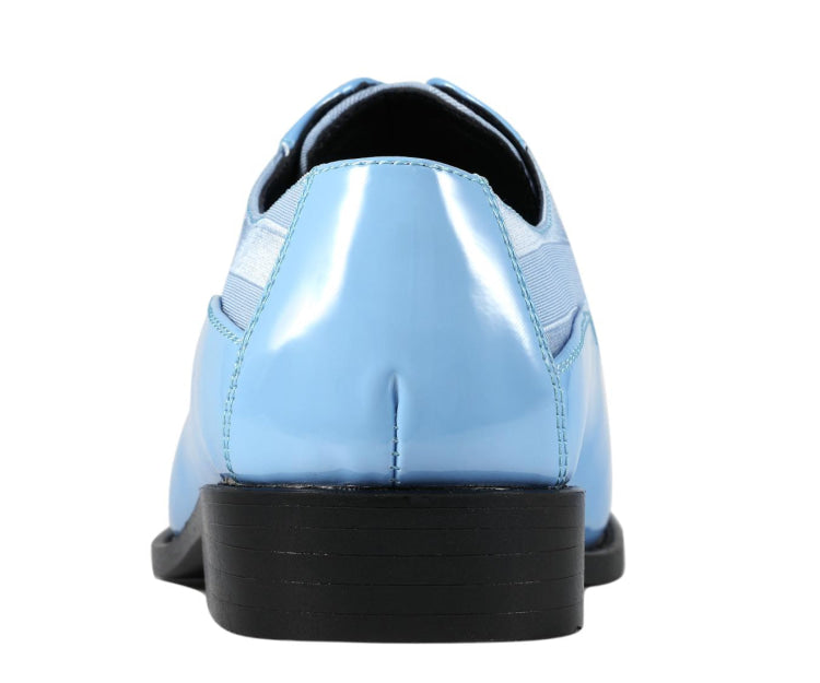 Sky Blue Dress Shoes | Patent Derby