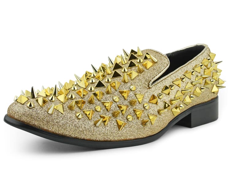 Spiked Dress Shoes | Bolano Mesa | Just Men’s Shoes Gold / 8.5 Just Men's ShoesGroomsman Wedding Shoes