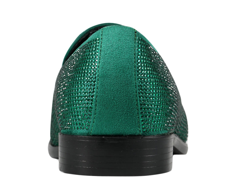 Green Rhinestone Loafers | Sparkly Flair | Just Men`s Shoes Green / 12 Green Rhinestone Loafers | Sparkly Flair | Just Men`s Shoes Green / 12