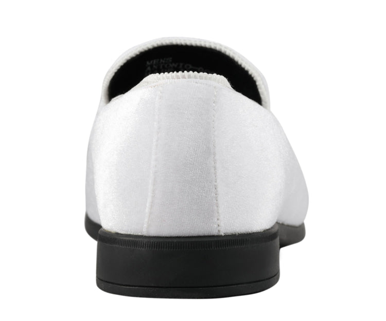 White Velvet Loafers | Antonio by Amali | Just Men`s Shoes White / 11 White Velvet Loafers | Antonio by Amali | Just Men`s Shoes White / 11