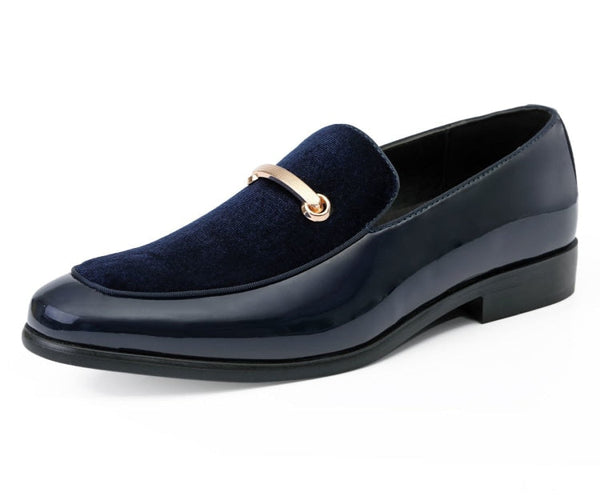 Navy Blue Dress Loafers | Andrew by Amali