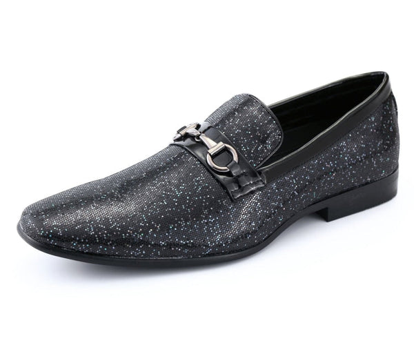 Amali Men’s Emelio Metallic Glitter Formal Slip On Loafer Size 12 Silver Tuxedo Slippers | Emelio by Amali | Just Men`s Shoes  main image 4