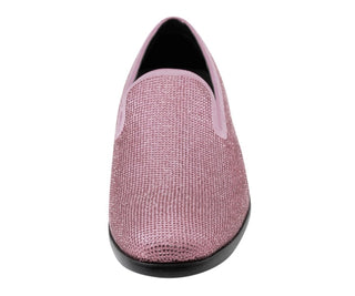 Mens sparkly mens dress shoes pink amali dazzle front