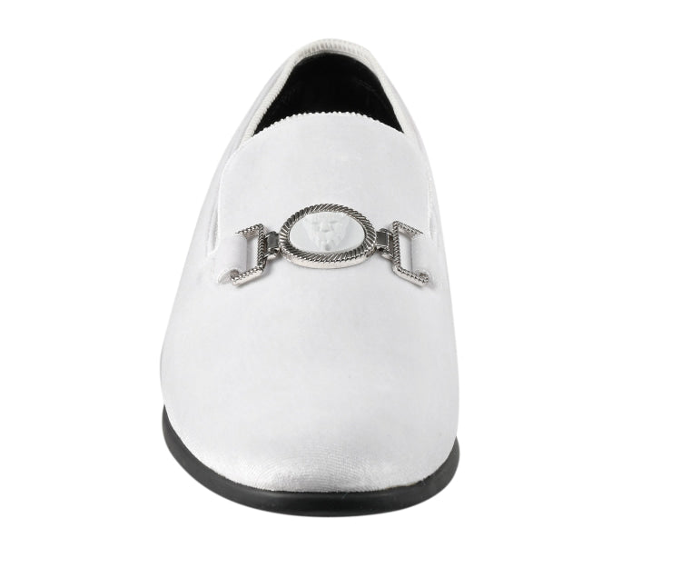 White Velvet Loafers | Antonio by Amali White Velvet Loafers | Antonio by Amali