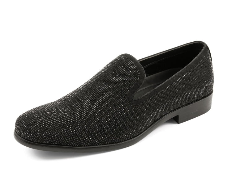 Black Rhinestone Loafers | Sparkly Flair | Just Men`s Shoes Black / 11 Black Rhinestone Loafers | Sparkly Flair | Just Men`s Shoes Black / 11