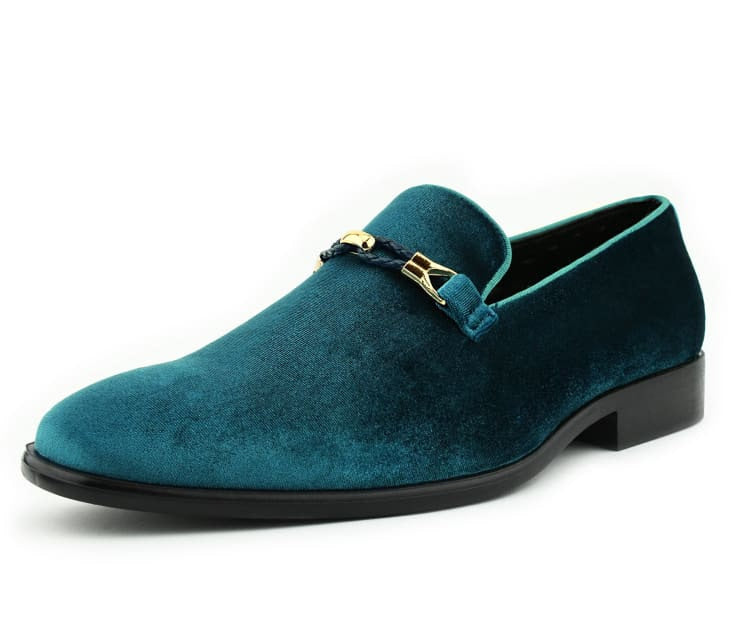 velvet blue dress shoes Portland Blue Velvet Slip On Shoe