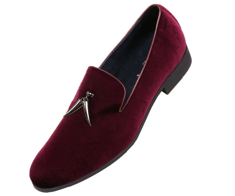 Amali Mens Slip On Velvet Smoking Slipper, Nightclub Shoe - Burgundy - 13 Amali Mens Slip On Velvet Smoking Slipper, Nightclub Shoe - Burgundy - 13