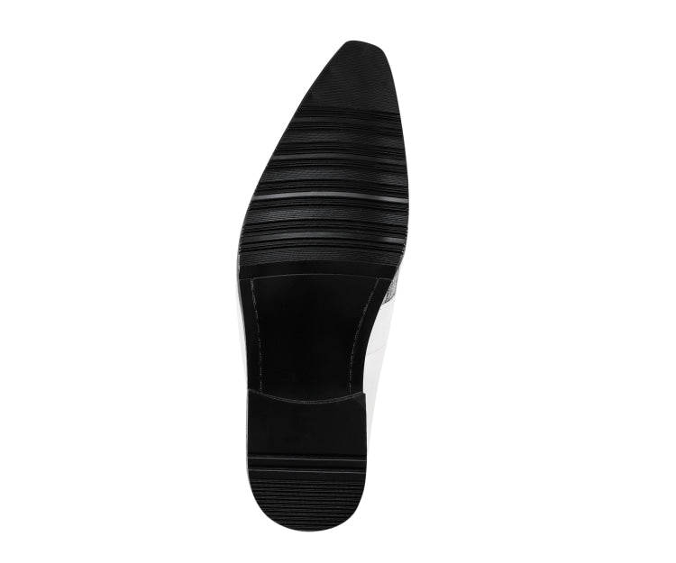 Metal Tip Dress Shoes | Men Pointed Toe Design | Amali Nevil White / 9 Metal Tip Dress Shoes | Men Pointed Toe Design | Amali Nevil White / 9