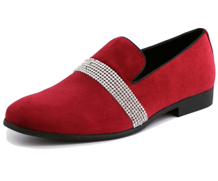 mens red velvet dress shoes Men's Burgundy Velvet Loafers Shoes