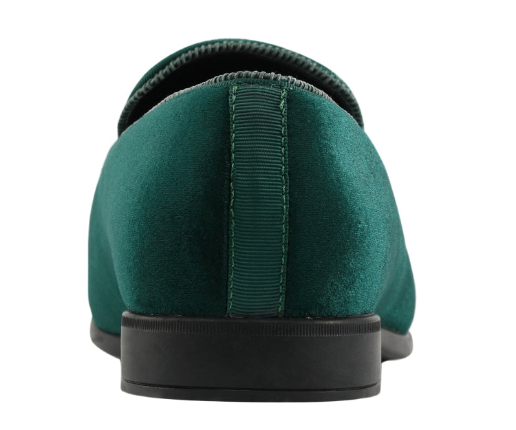 Green Velvet Loafers | Antonio by Amali | Just Men`s Shoes Green / 7.5 Green Velvet Loafers | Antonio by Amali | Just Men`s Shoes Green / 7.5