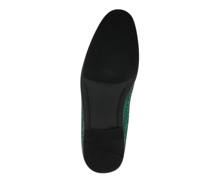 Green Rhinestone Loafers | Sparkly Flair | Just Men`s Shoes Green / 12 Green Rhinestone Loafers | Sparkly Flair | Just Men`s Shoes Green / 12