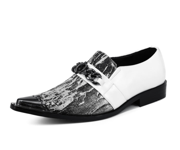 Metal Tip Dress Shoes | Men Pointed Toe Design | Amali Nevil White / 9 Metal Tip Dress Shoes | Men Pointed Toe Design | Amali Nevil White / 9