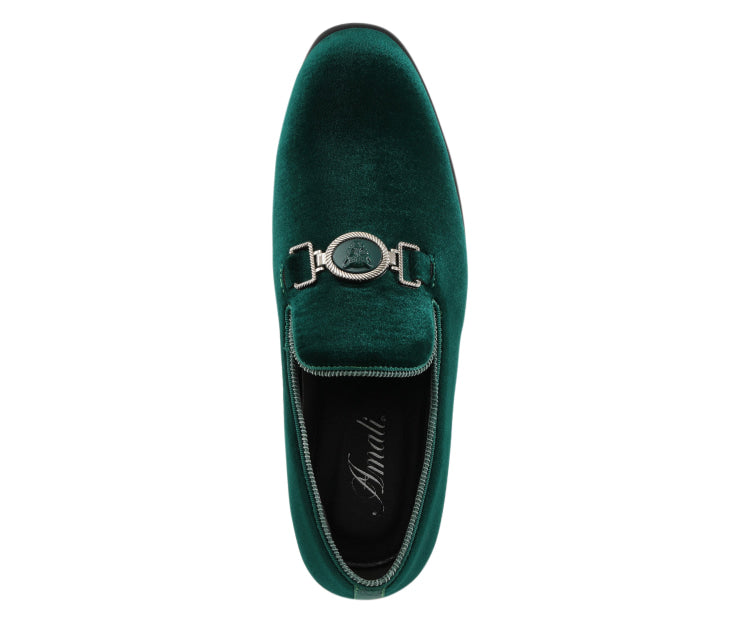 Green Velvet Loafers | Antonio by Amali | Just Men`s Shoes Green / 7.5 Green Velvet Loafers | Antonio by Amali | Just Men`s Shoes Green / 7.5