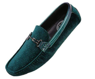Roberto Embossed Velvet And Patent Driving Moccasin Driving Moccasins Green / 10