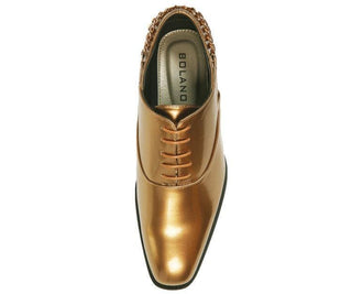 Chainz Oxford With Gold Cuban Style Chain On Back Of Heel Oxfords