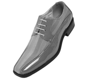 179-Neutral Neutral Colored Striped Satin Formal Wear Shoe Derby Grey / 10