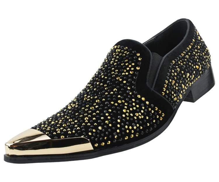 Bolano Mens Rhinestone Desta Smoking Slip On Driving Loafer, Men's, Size: 10.5, Gold