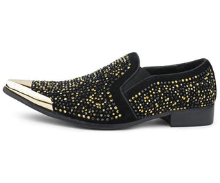 Bolano Mens Rhinestone Desta Smoking Slip On Driving Loafer, Men's, Size: 10.5, Gold